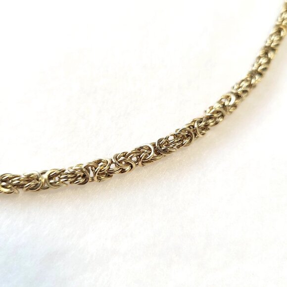 Vintage Givenchy Gold Plated 18" Byzantine Braided Chain Necklace Logo Clasp 80s - Picture 5 of 9